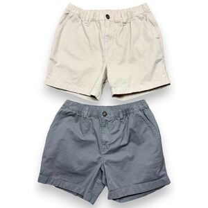 Lot of 2 CHUBBIES Elastic Waist Chino Shorts 5.5" Khaki Gray Stretch Mens M